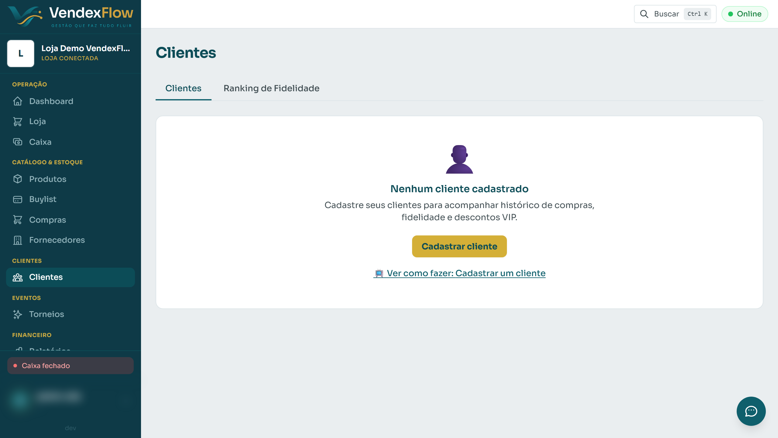 Prévia: Cadastrar um cliente