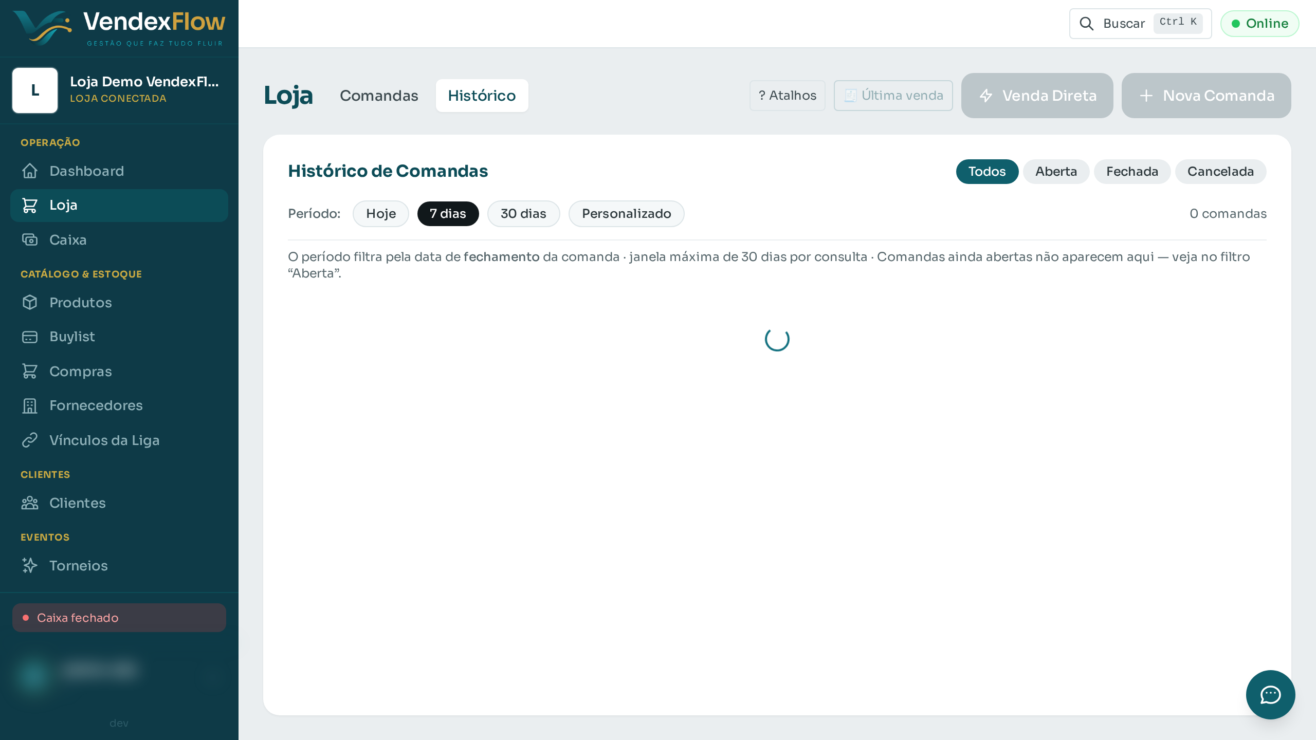 Prévia: Registrar uma devolução