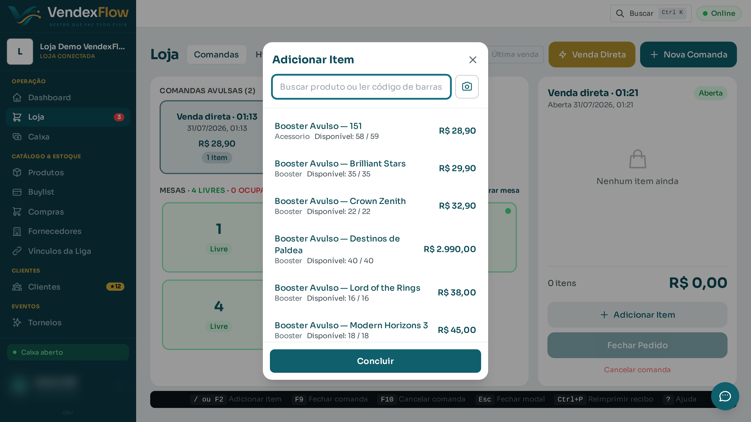 Passo 3: No PDV, quando um cliente VIP leva um item elegível, aparece o modal "Preço VIP disponível" pra você confirmar o preço com desconto — item por item.