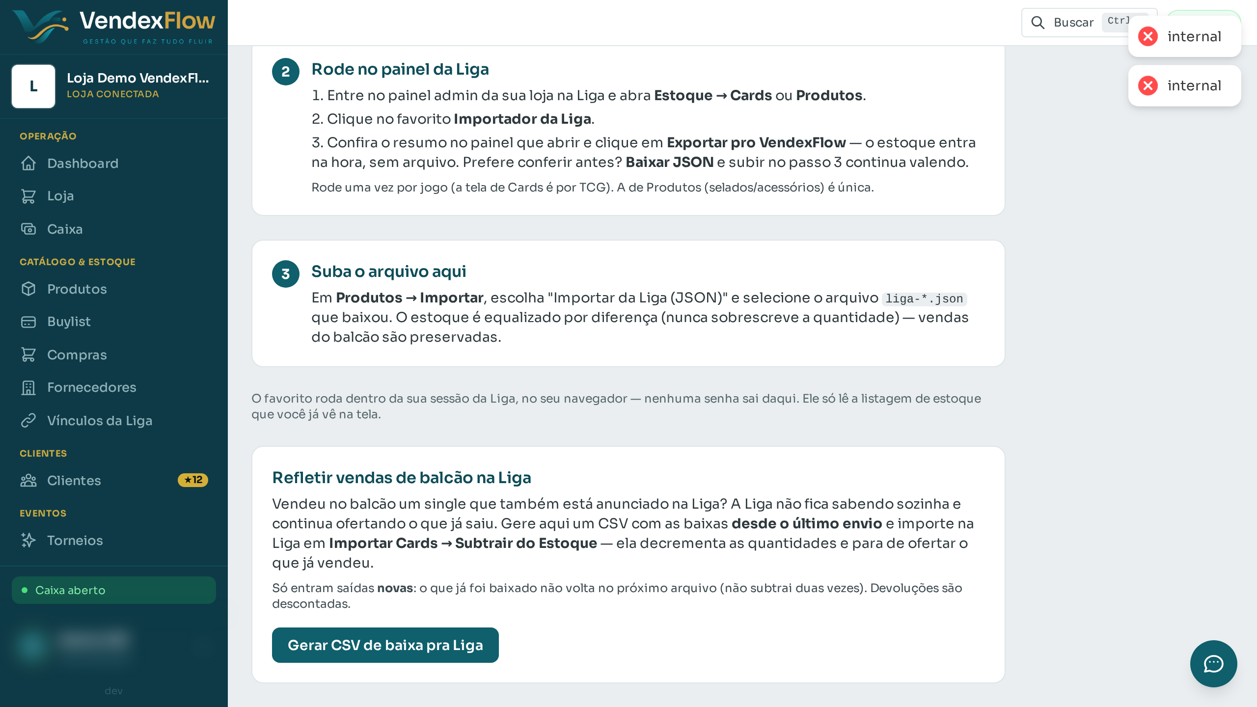 Prévia: Refletir as vendas de balcão na Liga